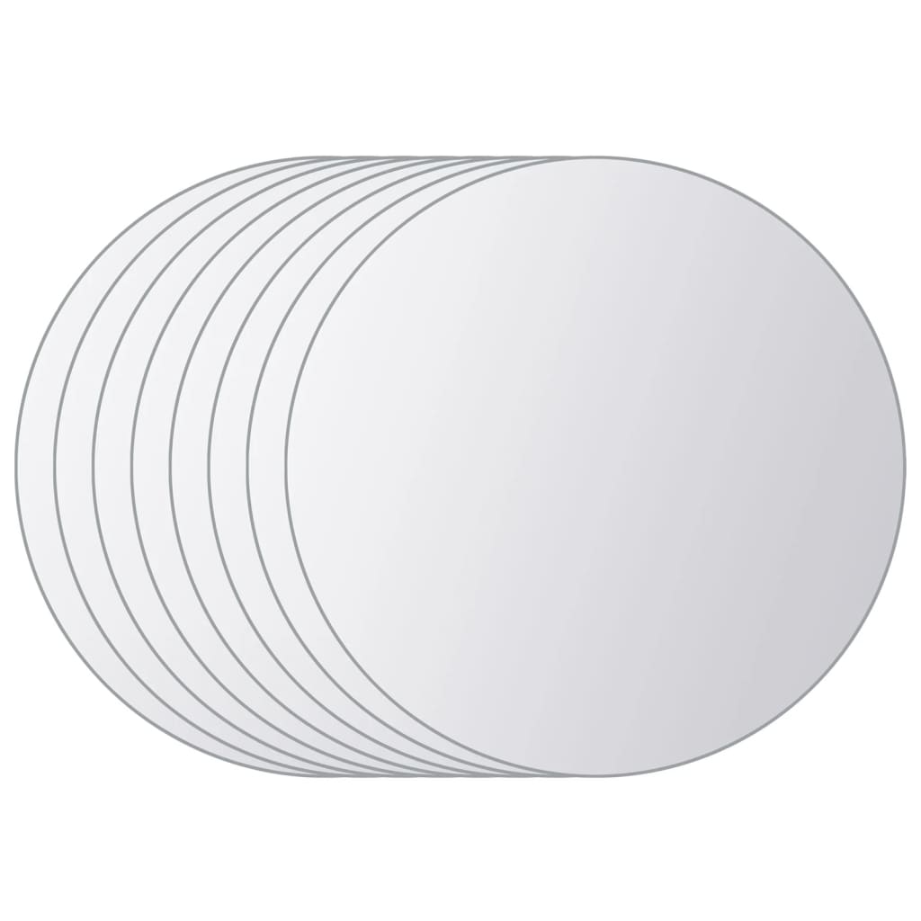Set de 8 carreaux miroirs ronds en verre