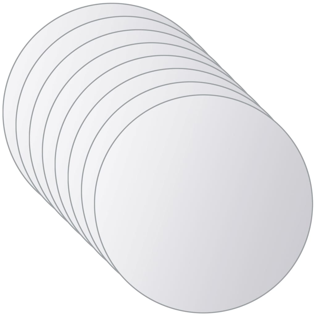Set de 8 carreaux miroirs ronds en verre