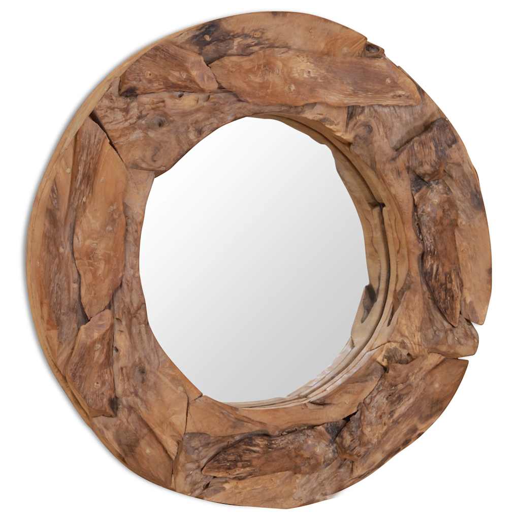 Decorative Teak Mirror 60 cm Round