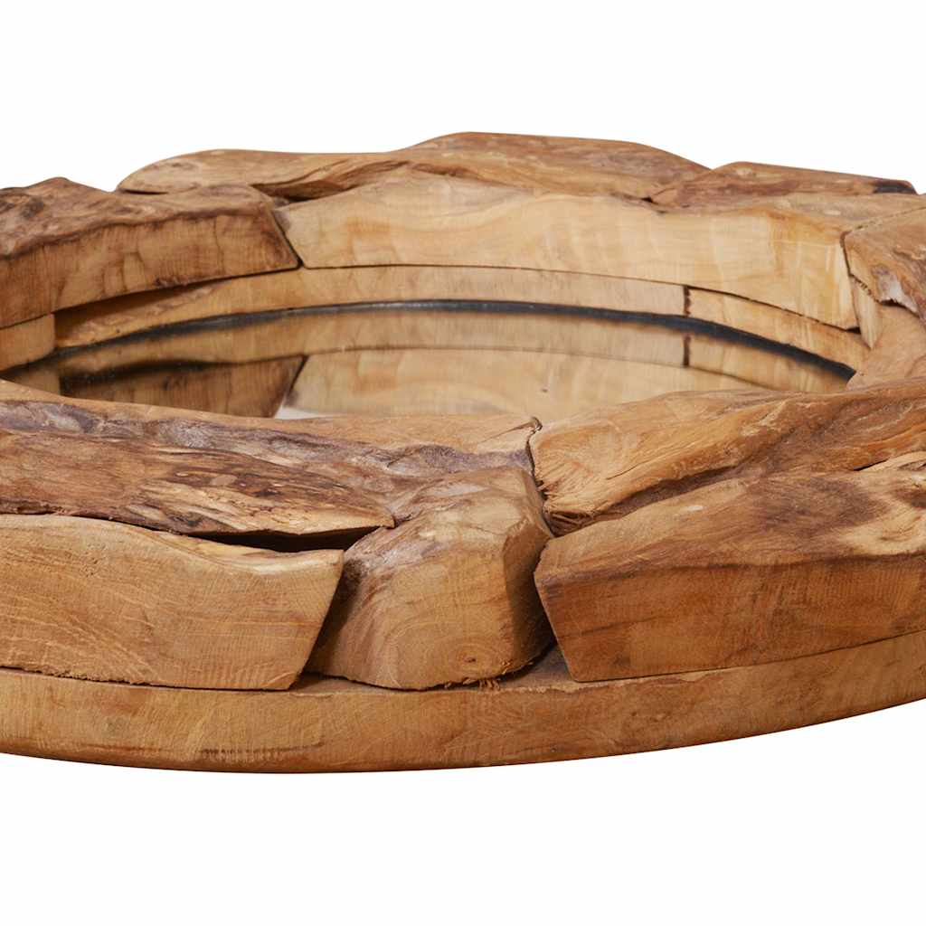 Decorative Teak Mirror 60 cm Round