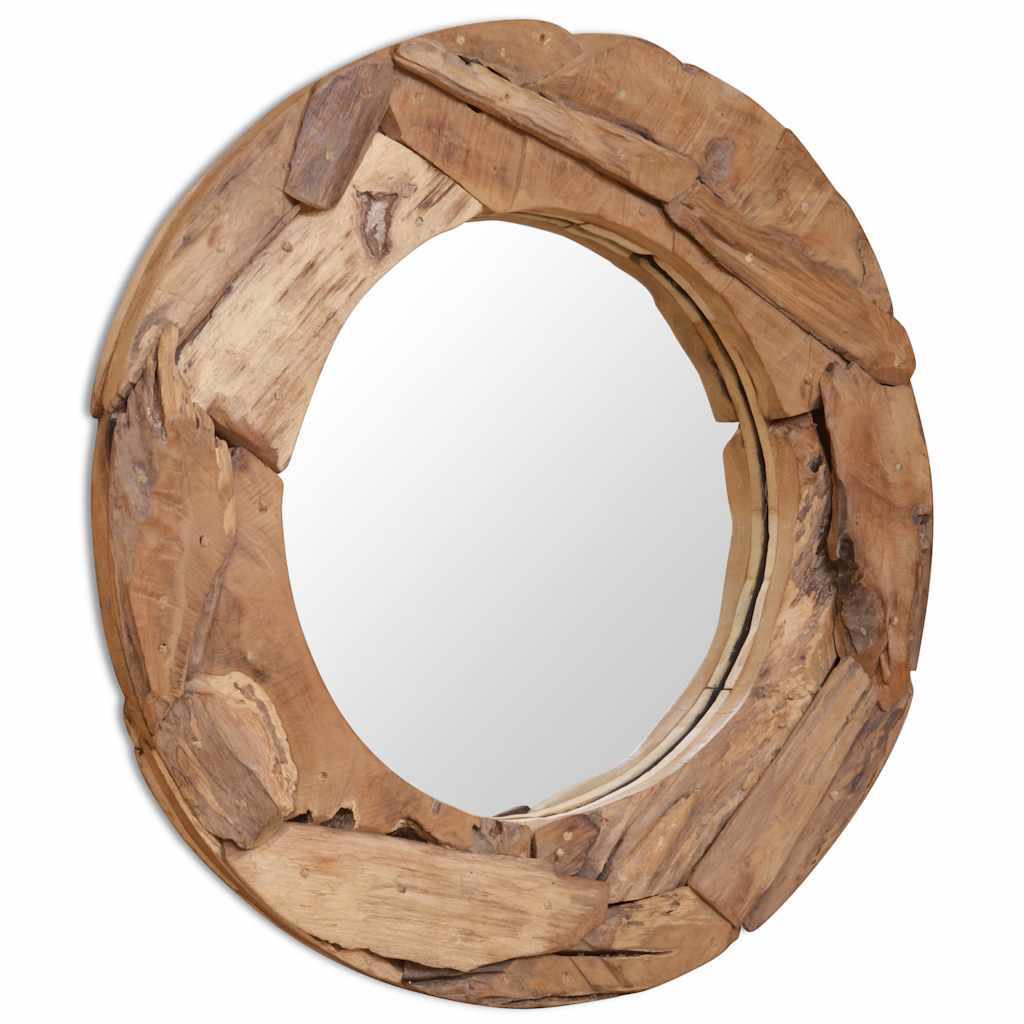 Decorative Teak Mirror 80 cm Round