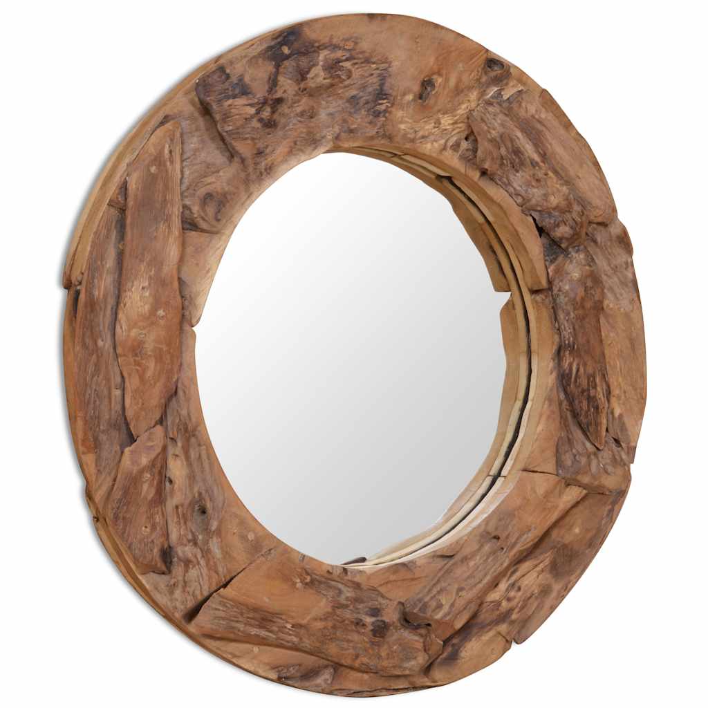 Decorative Teak Mirror 80 cm Round