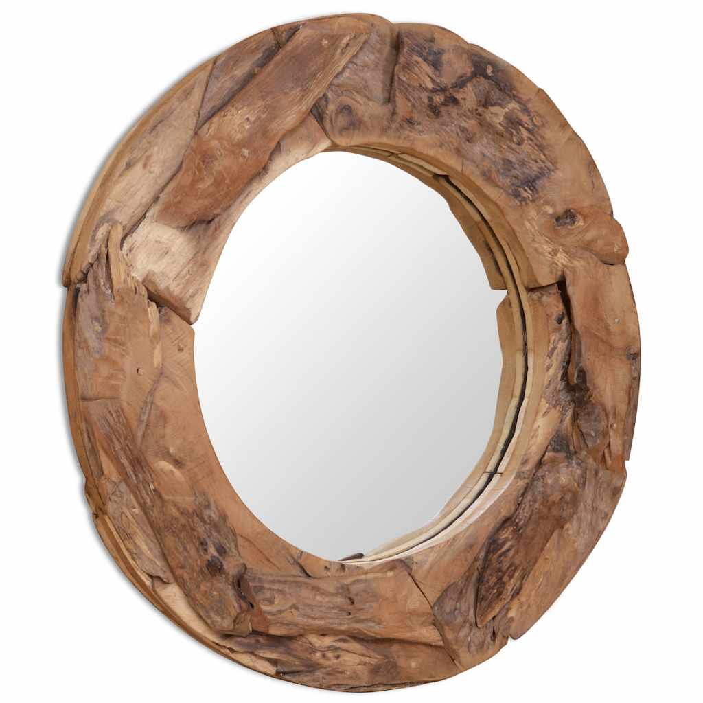 Decorative Teak Mirror 80 cm Round