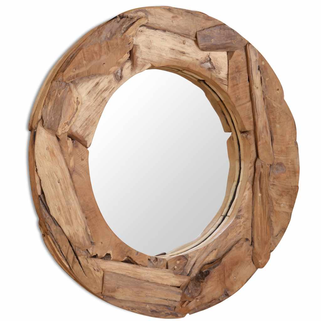 Decorative Teak Mirror 80 cm Round