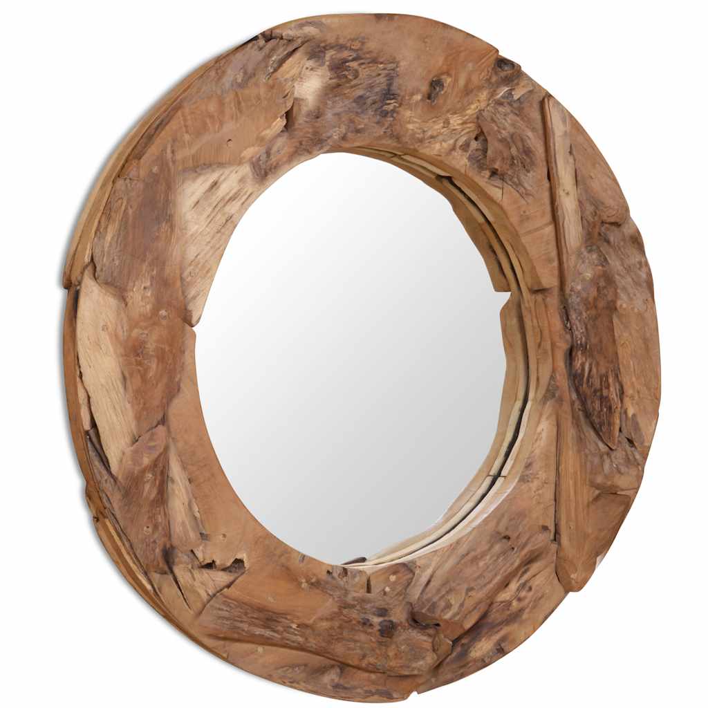 Decorative Teak Mirror 80 cm Round