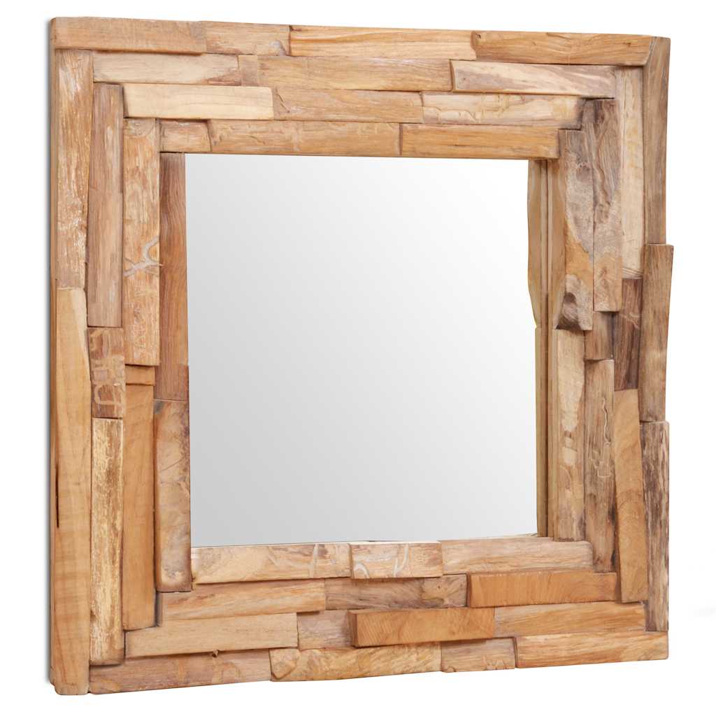 Decorative Teak Mirror 60 x 60 cm Square