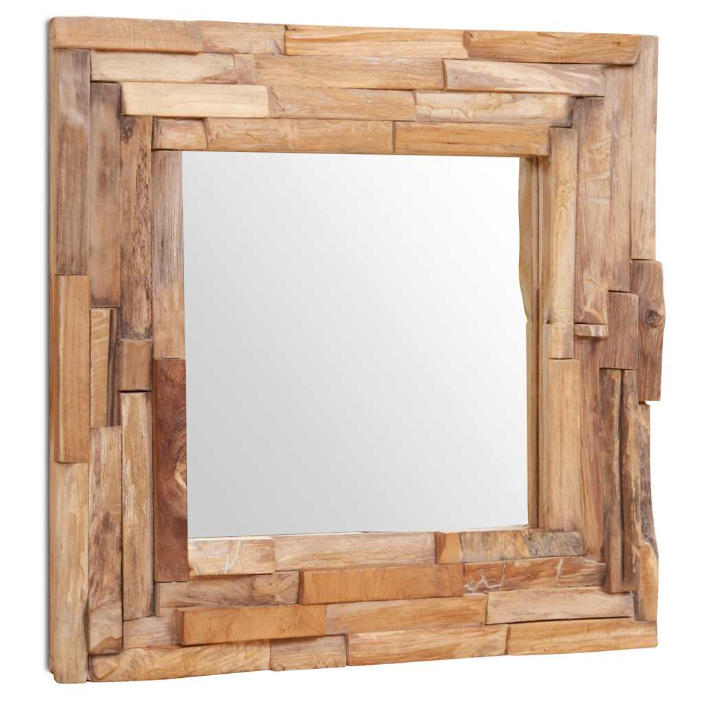Decorative Teak Mirror 60 x 60 cm Square