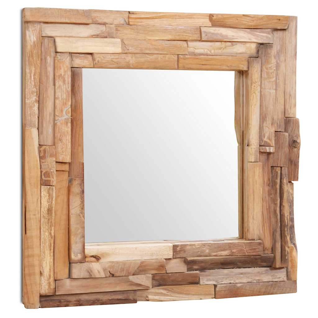 Decorative Teak Mirror 60 x 60 cm Square