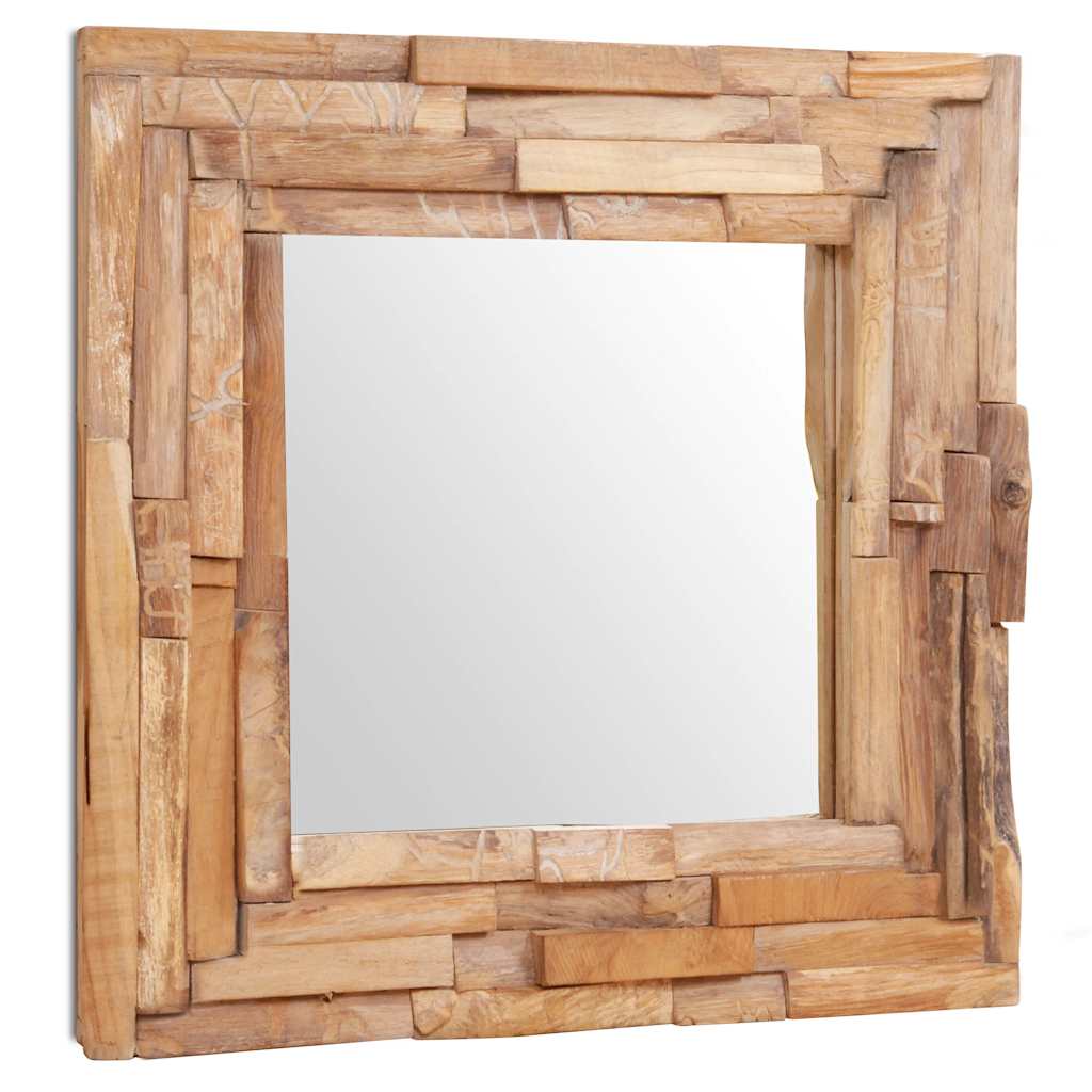Decorative Teak Mirror 60 x 60 cm Square
