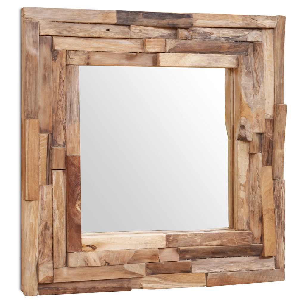 Decorative Teak Mirror 60 x 60 cm Square