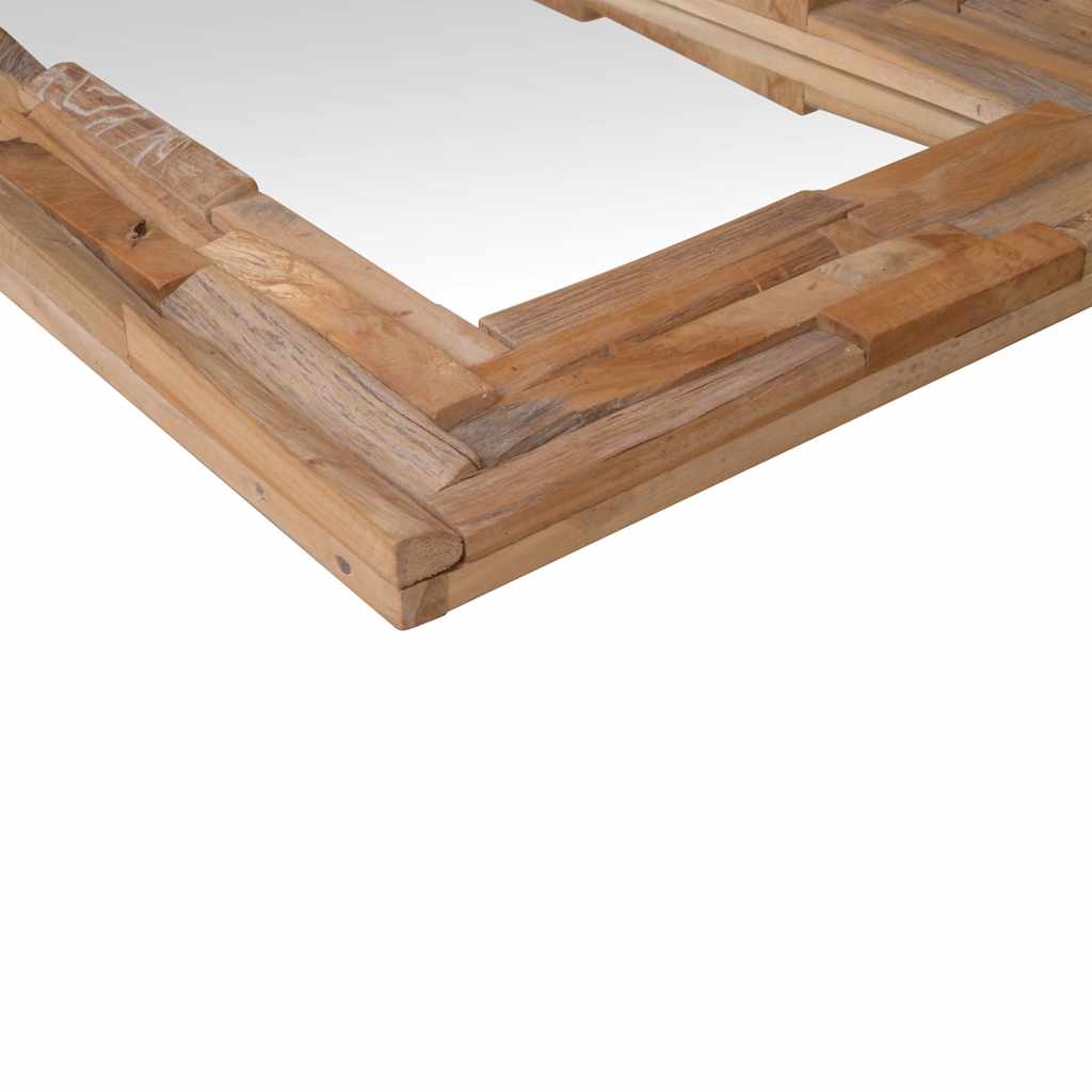 Dekorativer Spiegel Teak 90 x 60 cm Rechteckig