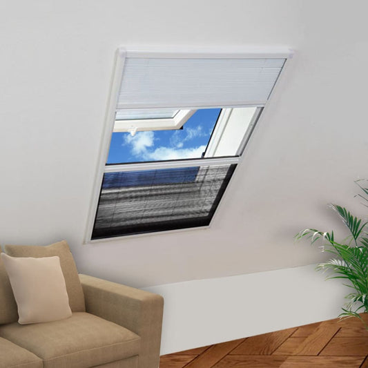 Pleated Insect Screen for Windows Blind Aluminum 80x120 cm