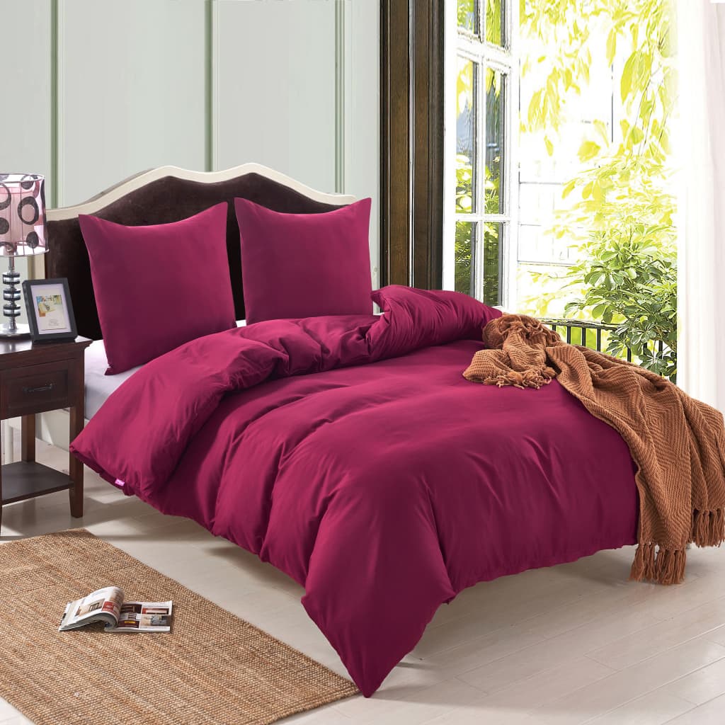 Parure de lit bordeaux 155×220/80×80 cm
