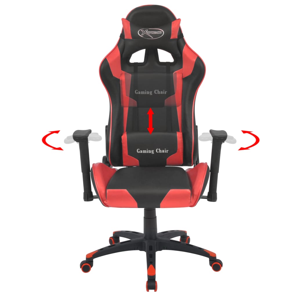 Office Chair Gaming Chair Recliner Faux Leather Red