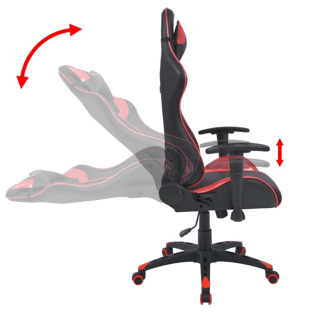 Office Chair Gaming Chair Recliner Faux Leather Red