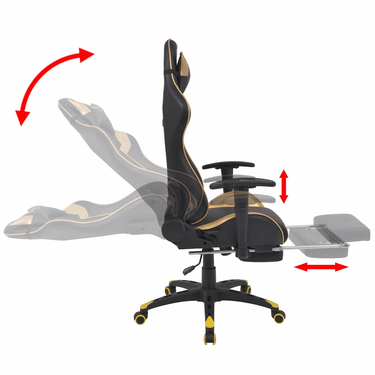 Gaming Stuhl Gold 70 x 71 x 136 cm Kunstleder