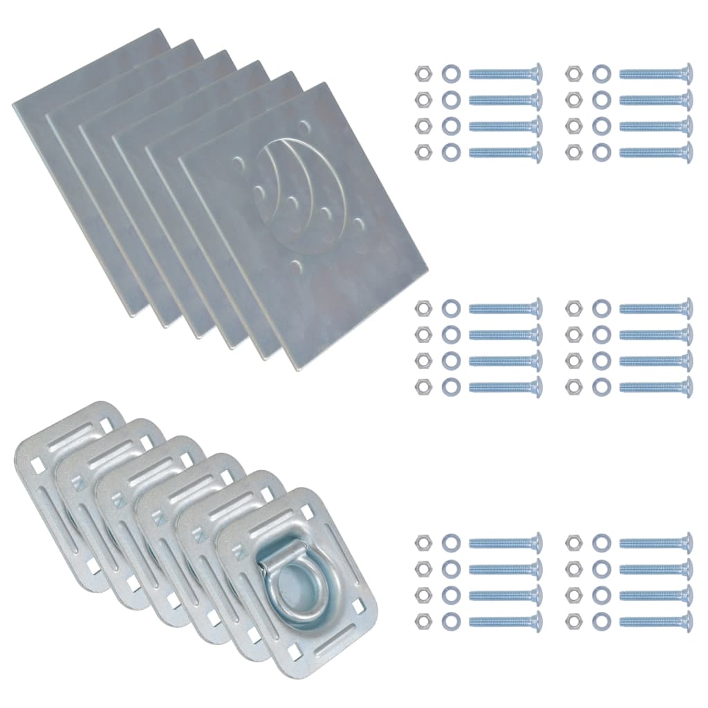 Lashing Eyes for Trailers, 6 pcs., Galvanized Steel, 2000 kg