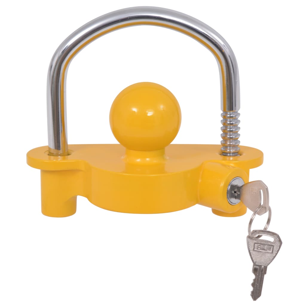 Trailer Hitch Lock 2 Keys Steel and Aluminum Alloy Yellow