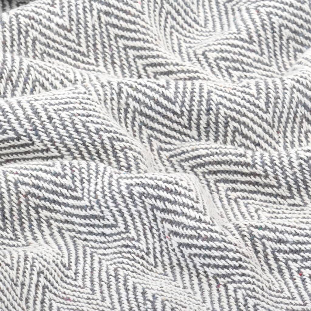 Jeté de lit en coton à chevrons 125x150 cm Gris