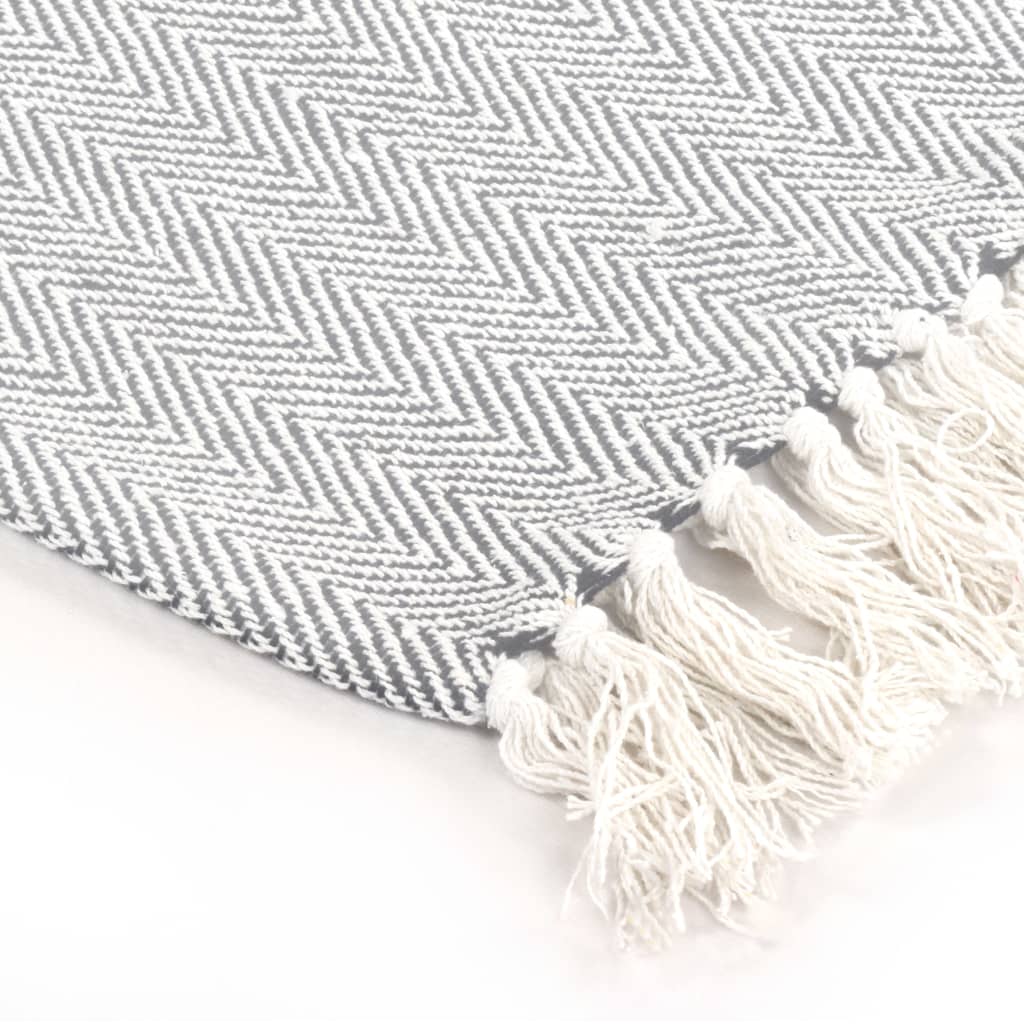Jeté de lit coton chevrons 220x250 cm Gris