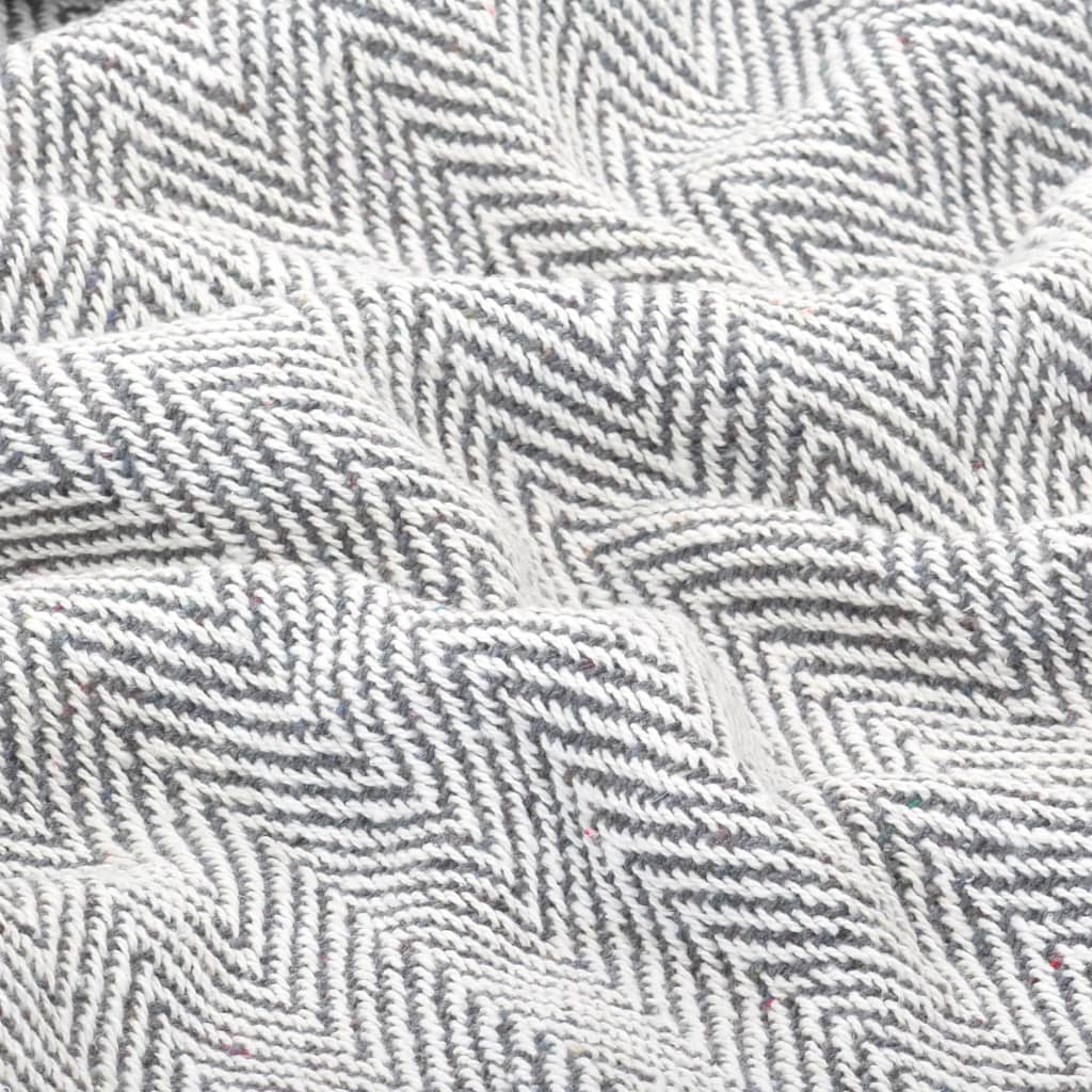 Jeté de lit coton chevrons 220x250 cm Gris