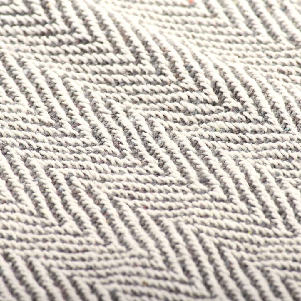 Jeté de lit coton chevrons 220x250 cm Gris