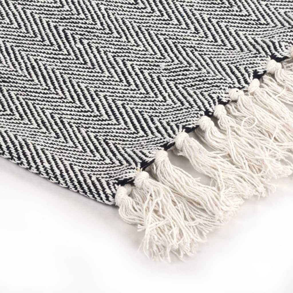 Herringbone Cotton Throw 160x210 cm Navy Blue
