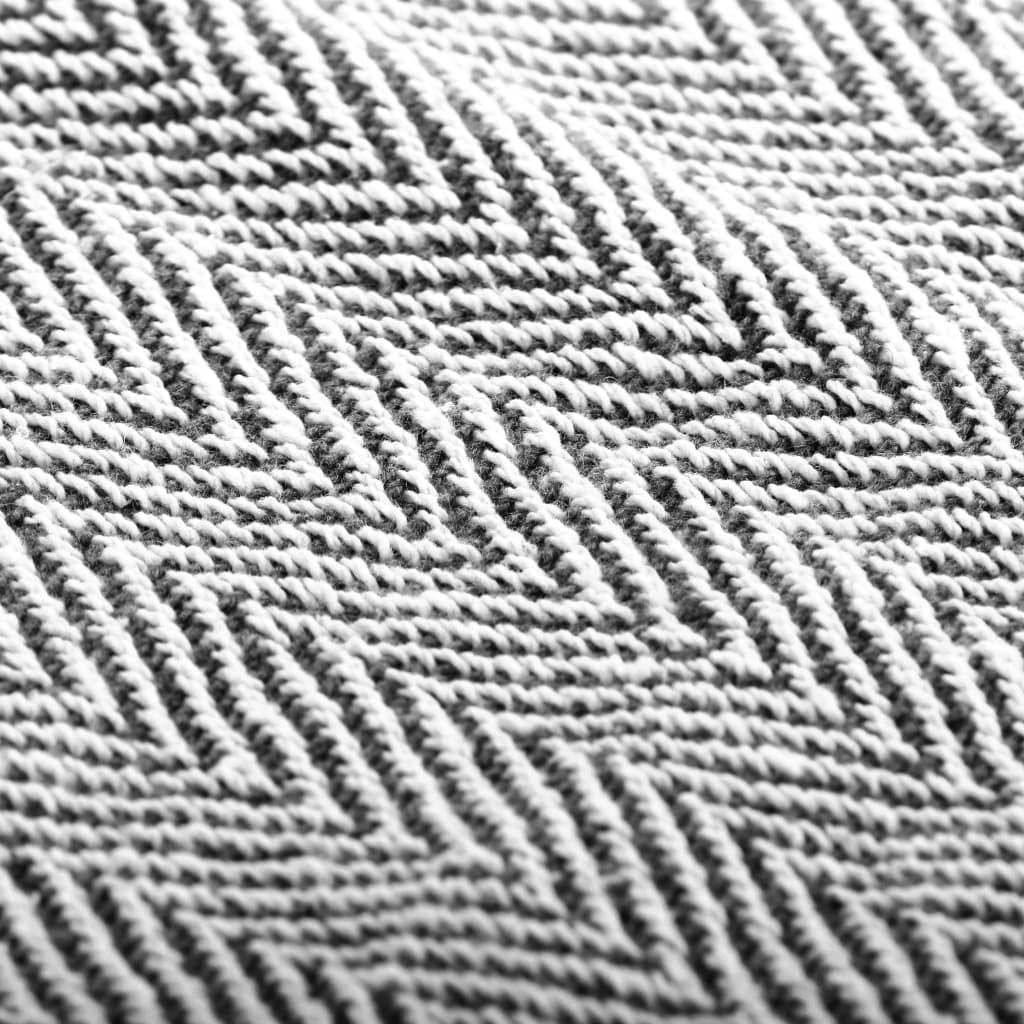 Herringbone Cotton Throw 160x210 cm Navy Blue