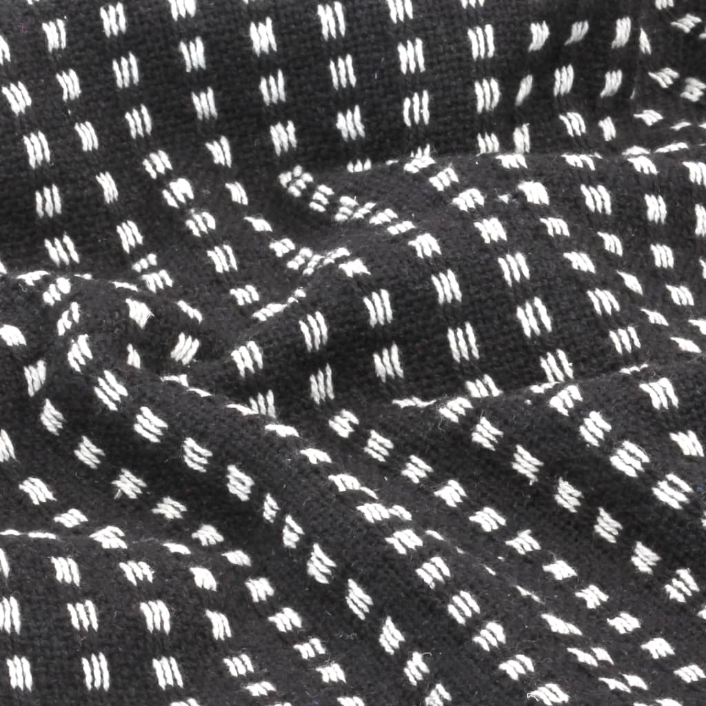Jeté de lit coton carreaux 160x210 cm Noir