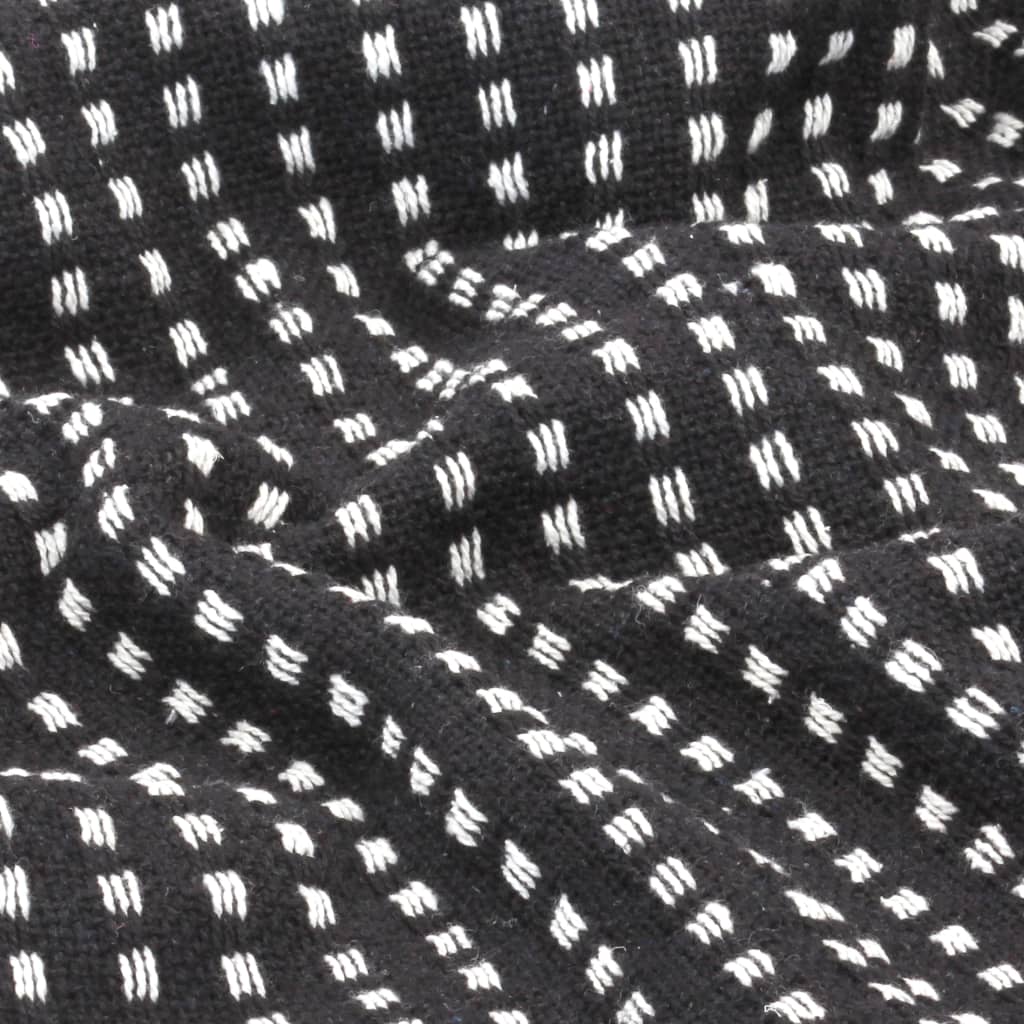 Jeté de lit coton carreaux 220x250 cm noir