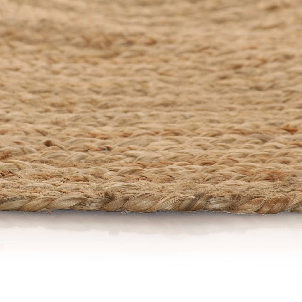 Teppich Jute Geflochten 90 cm Rund