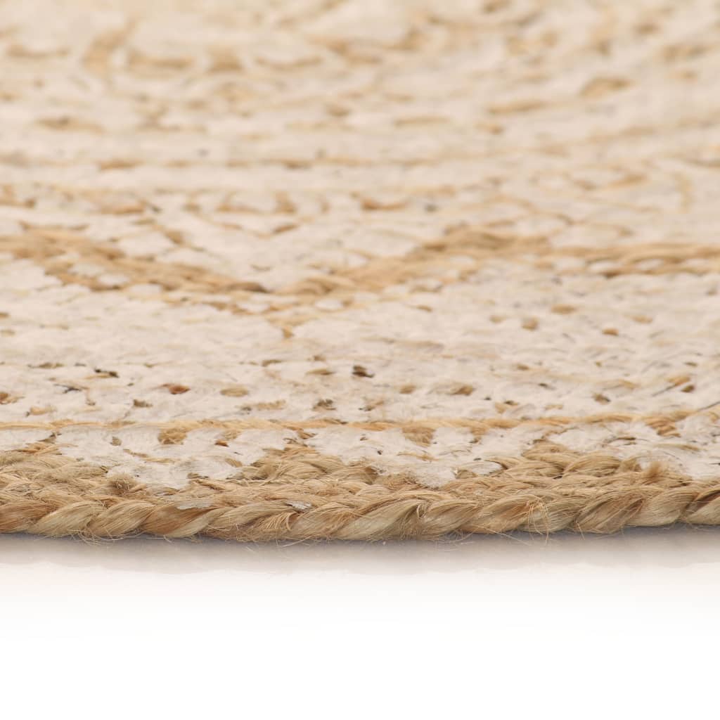 Tapis Jute Tressé Imprimé Rond 90 cm