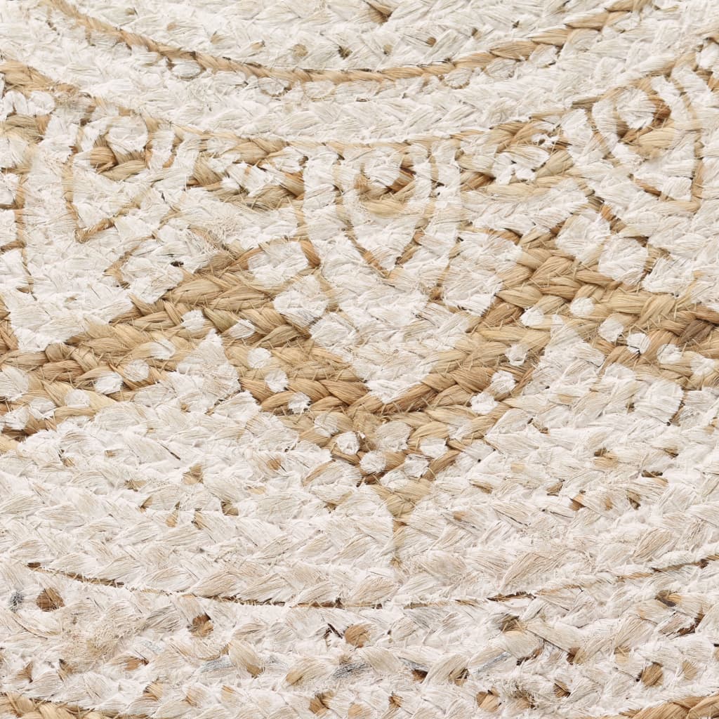 Tapis Jute Tressé Imprimé Rond 90 cm
