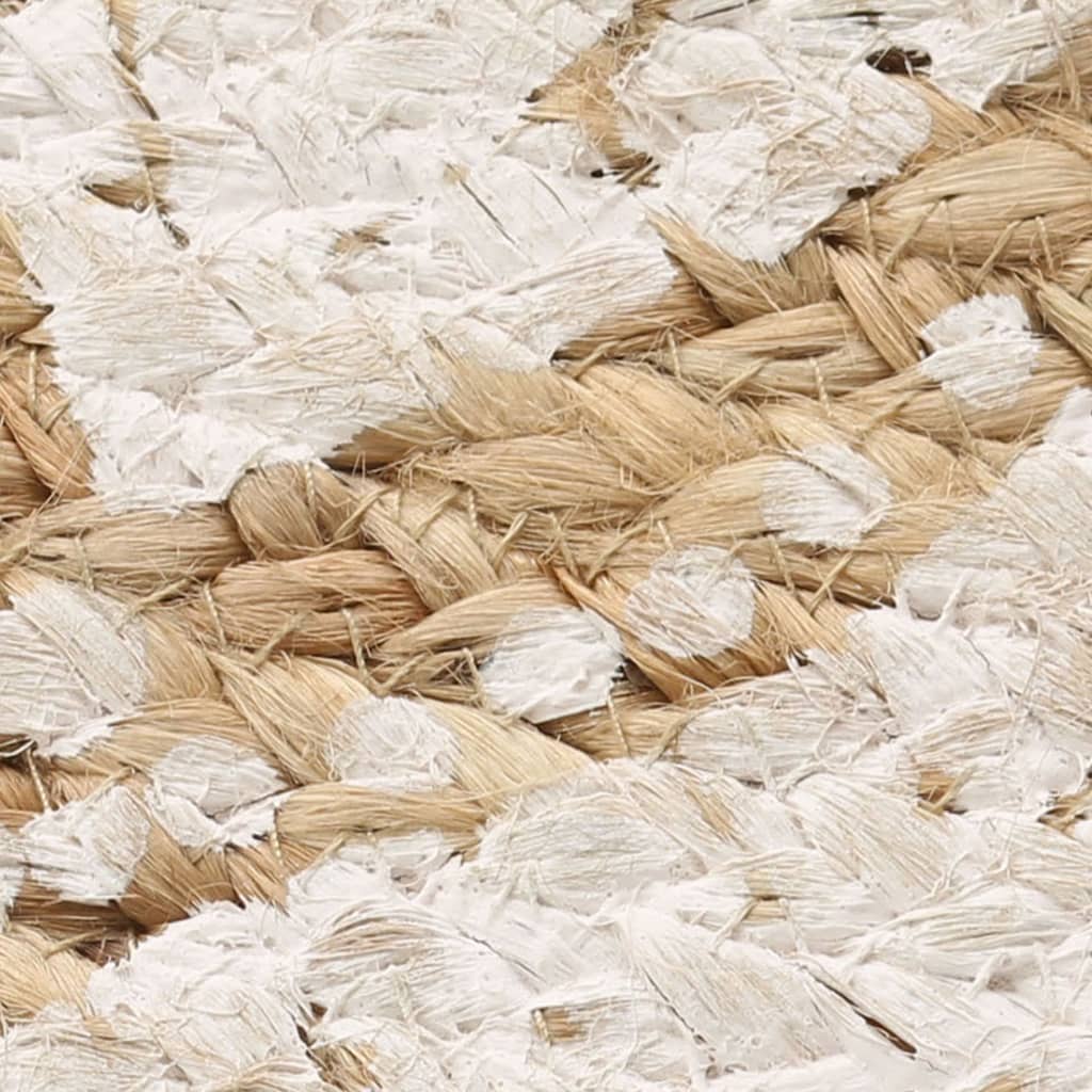Tapis Jute Tressé Imprimé Rond 90 cm