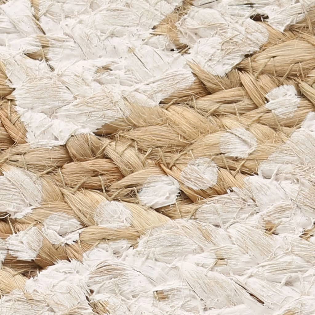 Jute Braided Printed Rug 120 cm Round