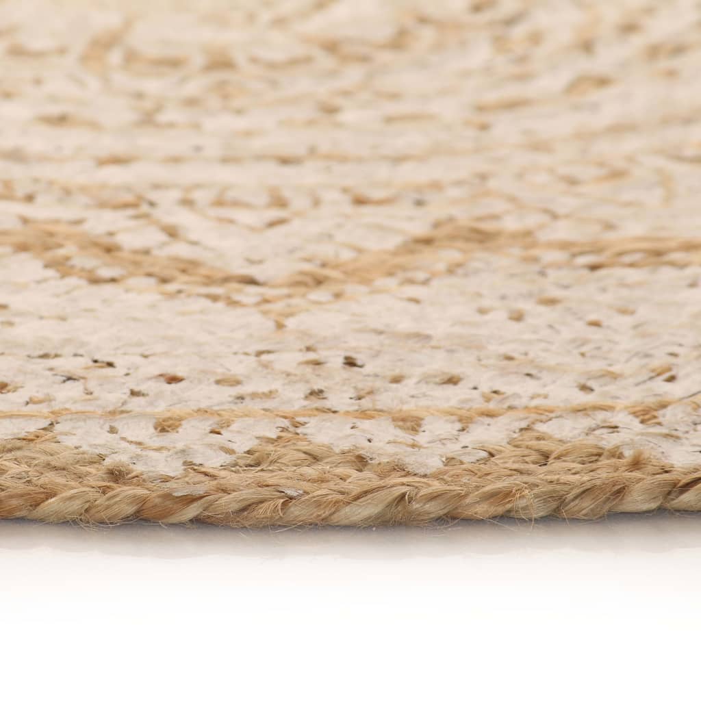 Tapis Jute Tressé Imprimé Rond 150 cm