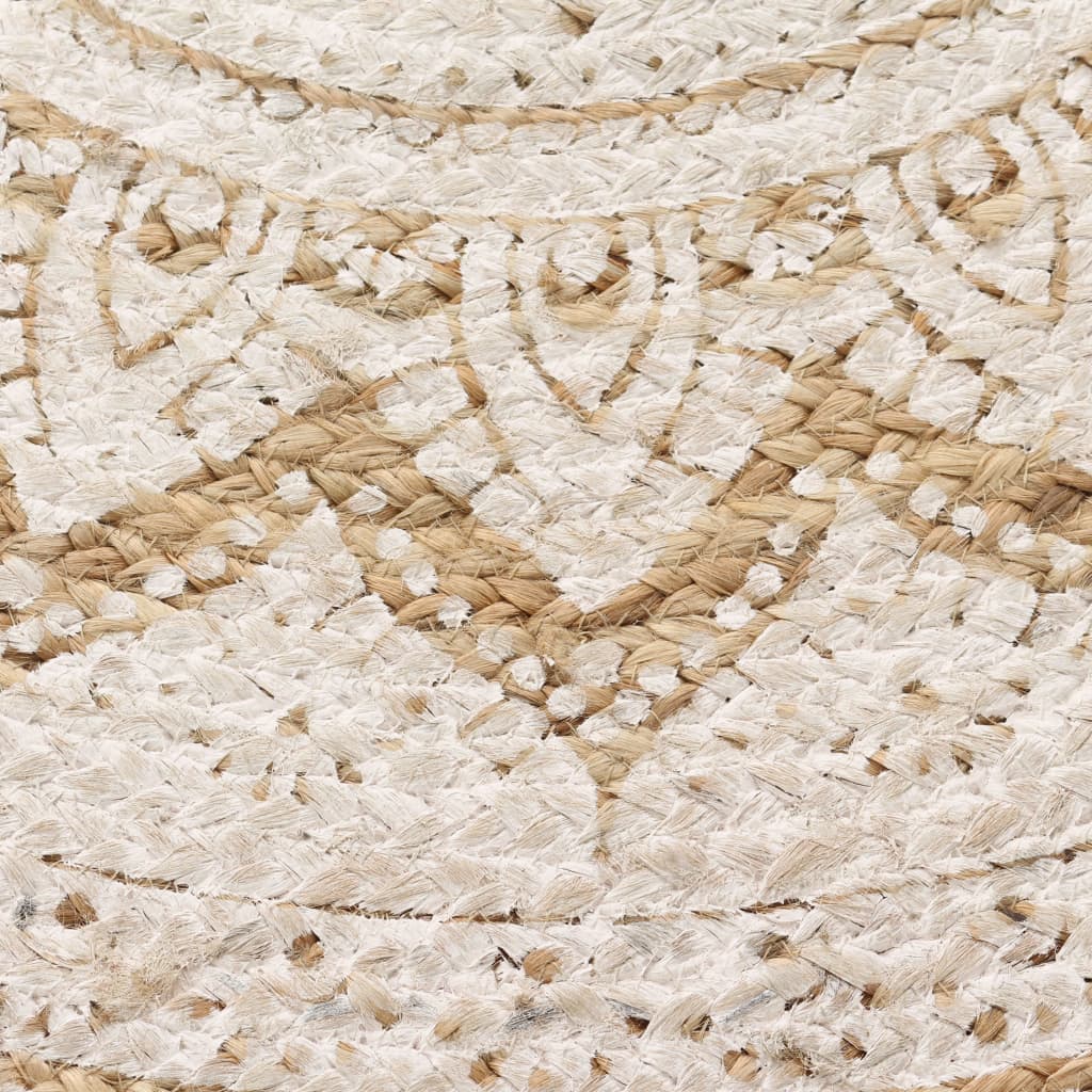 Tapis Jute Tressé Imprimé Rond 150 cm