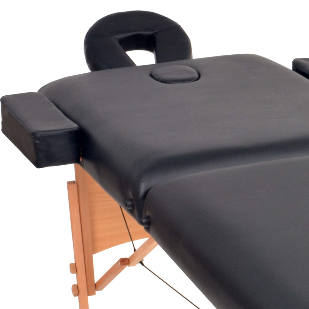Table de massage pliante 2 zones, 10 cm d'assise, noire