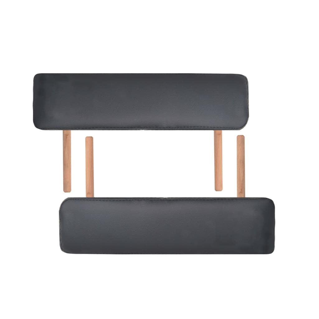 Table de massage pliante 2 zones, 10 cm d'assise, noire