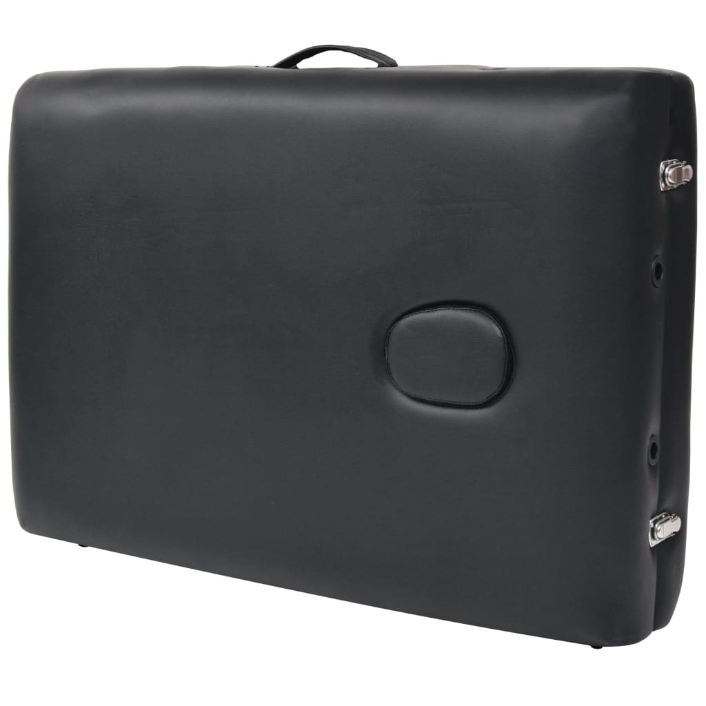 Table de massage pliante 2 zones, 10 cm d'assise, noire