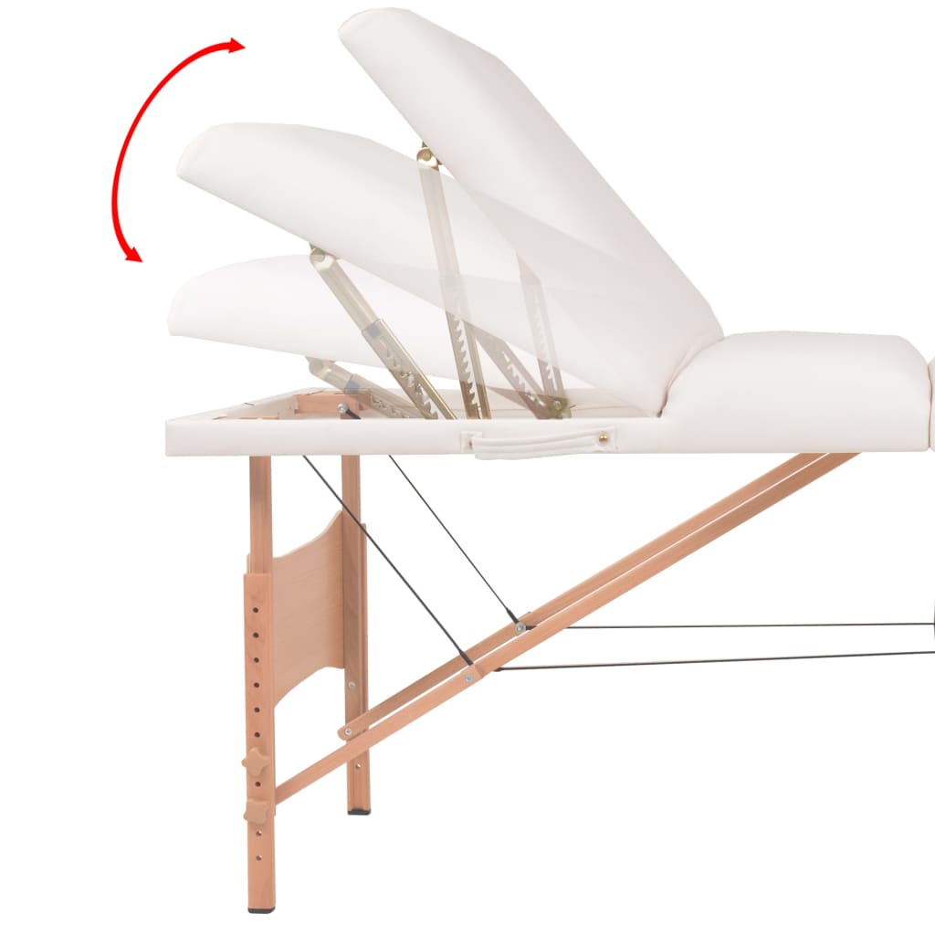 Table de massage pliante 3 zones 10 cm assise blanche