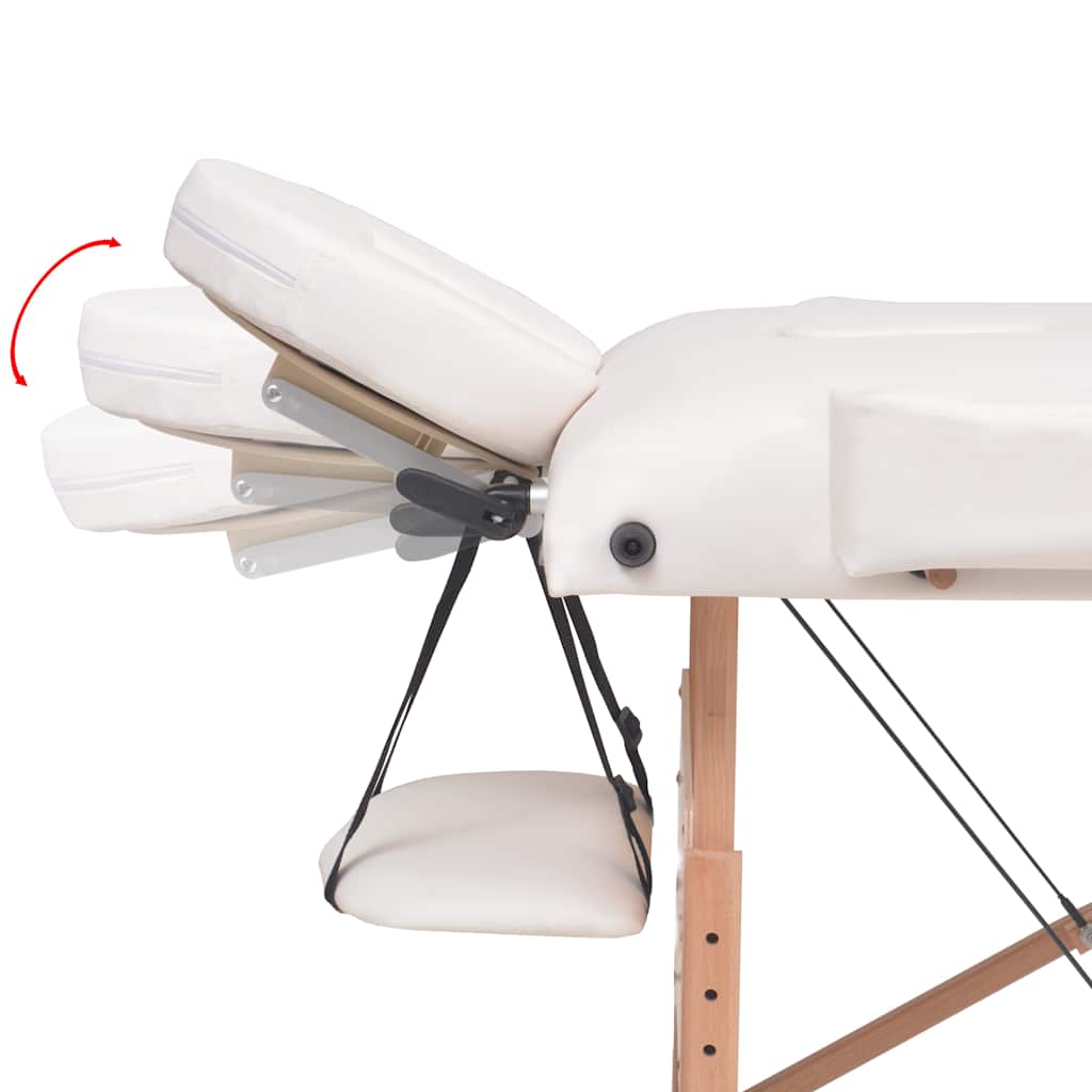 Table de massage pliante 3 zones 10 cm assise blanche