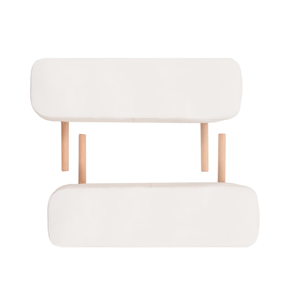 3-Zone Massage Table with Stool, Foldable, 10 cm Seat, White