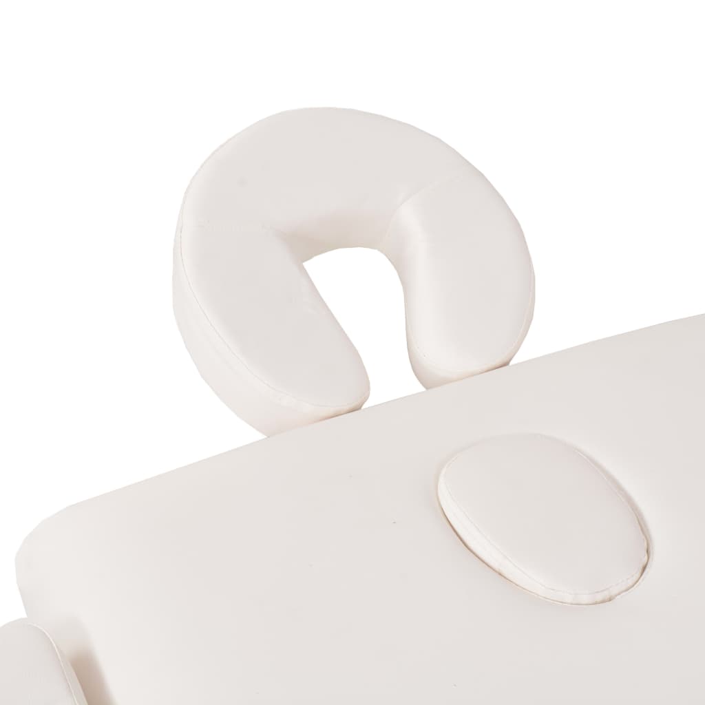 3-Zone Massage Table with Stool, Foldable, 10 cm Seat, White