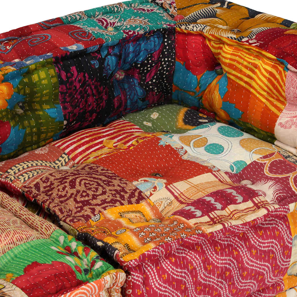 Pouf modulable 4 places en tissu patchwork