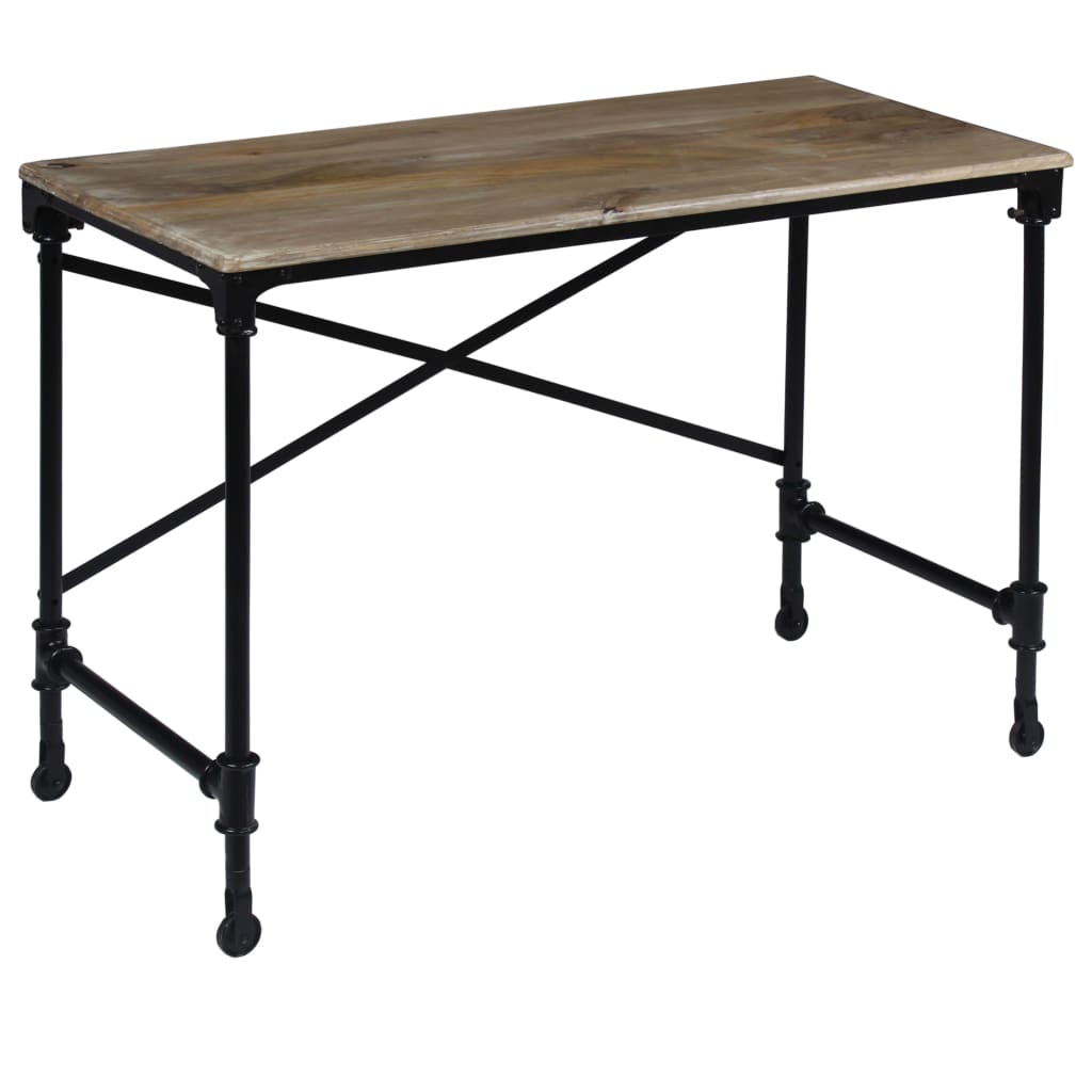 Bureau en bois de manguier massif et acier 110 x 50 x 96 cm