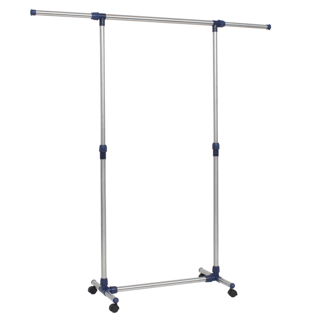 Portant à vêtements réglable en acier inoxydable 165x44x150 cm Argent