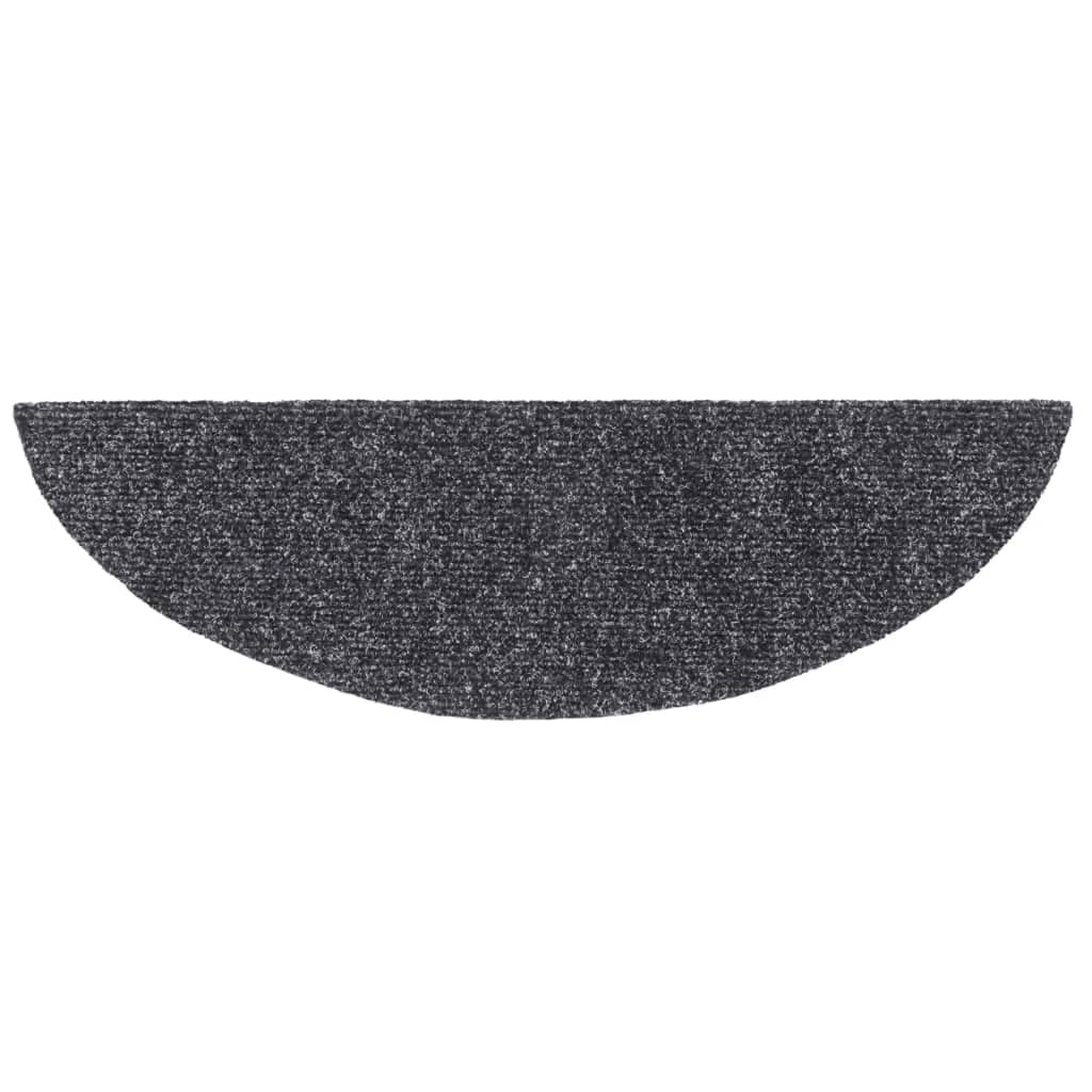 Stufenmatten Selbstklebend 15 Stk. 56x17x3 cm Dunkelgrau Halbrund