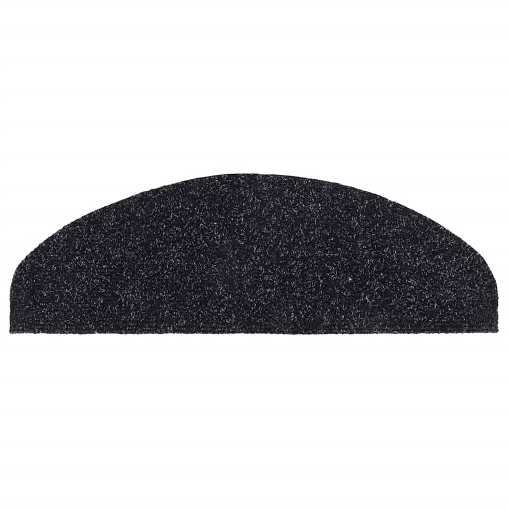 Stufenmatten Selbstklebend 15 Stk. 65x21x4 cm Schwarz Halbrund Groß
