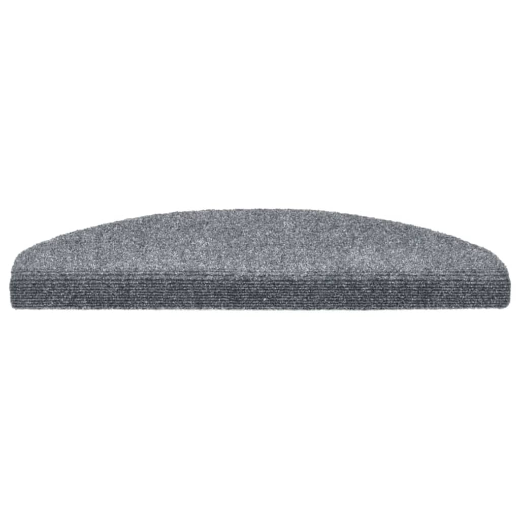 Stair Mats Self-Adhesive 15 pcs. 65x21x4 cm Light Grey Semi-Circular Large